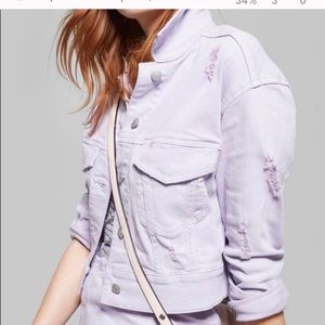 NWOT Wild Fable Cropped Lavender Denim Jacket XL